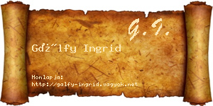 Gálfy Ingrid névjegykártya